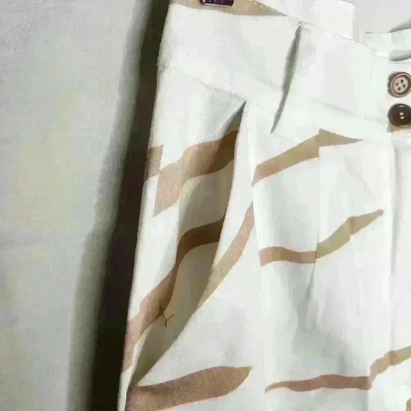 Raquette women's brown zebra print pants wide leg tailored pants size small - Picture 5 of 10